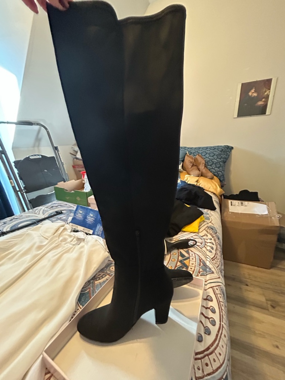 Chinese Laundry Black Over-the-Knee Block Heel Boots